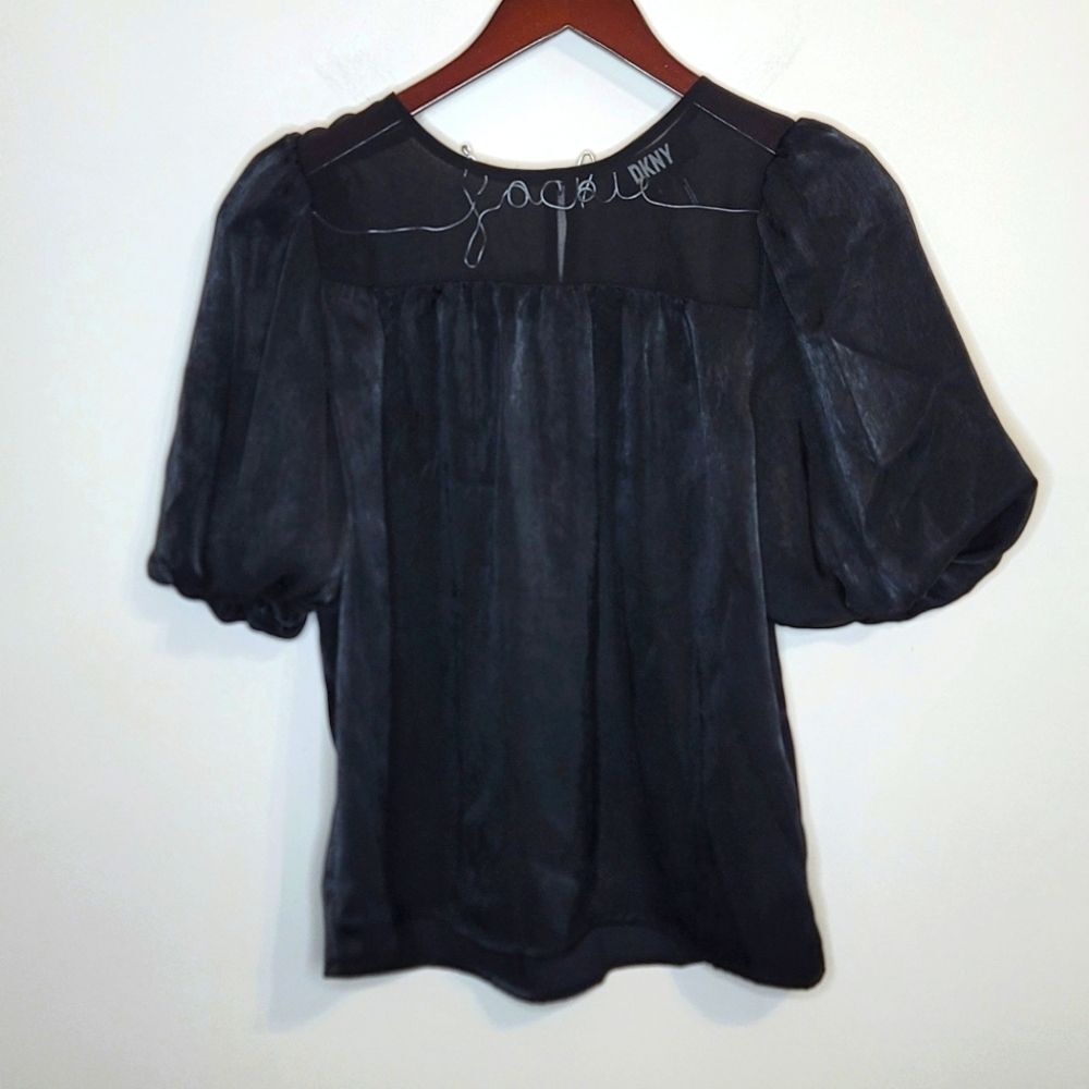 DKNY Black Puff Sleeve Top Brand New Size Small